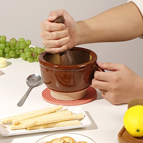 SHixu Handmade Wooden Pestle Food Spice Grinding Stick Wood Mortar Pestle Bar Accessories and Cocktail Stick Tools Suitable for Home Kitchens and Bartenders - View 3 of 5