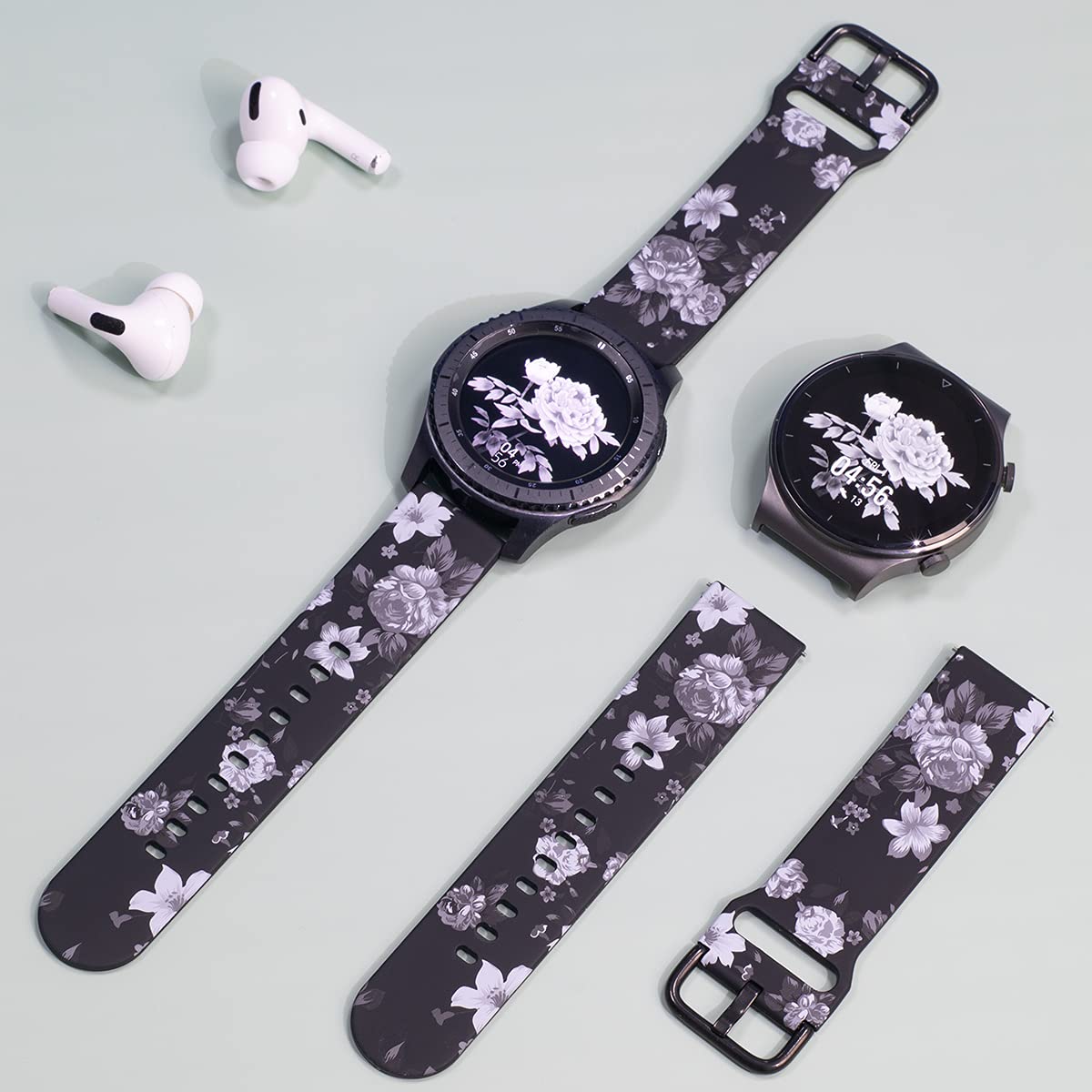 TOOLAIK TOOLAIK Florai 22mm watch band Compatible for Samsung galaxy watch 3 45mm Gear S3 Frontier Classic,Silicone 22mm watch band quick release for Women - View 2 of 7