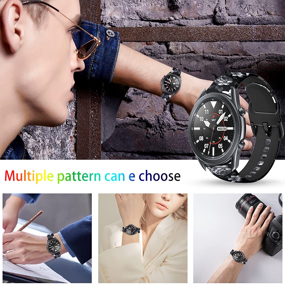 TOOLAIK TOOLAIK Florai 22mm watch band Compatible for Samsung galaxy watch 3 45mm Gear S3 Frontier Classic,Silicone 22mm watch band quick release for Women - View 7 of 7