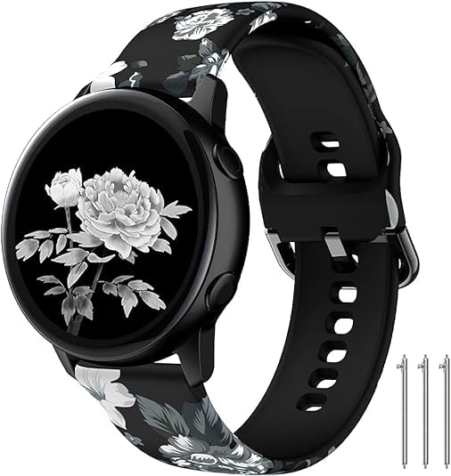 TOOLAIK TOOLAIK Florai 22mm watch band Compatible for Samsung galaxy watch 3 45mm Gear S3 Frontier Classic,Silicone 22mm watch band quick release for Women