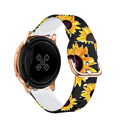 TOOLAIK TOOLAIK 22mm Premium Silicone Watch Band for Samsung Galaxy Watch, Black Sunflowers - View 2 of 9