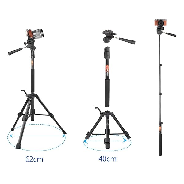 Besnfoto 70 Inch Lightweight Aluminum Tripod Monopod for DSLR Vlogging with Phone Mount and Carrying Bag by Besnfoto - View 3 of 7