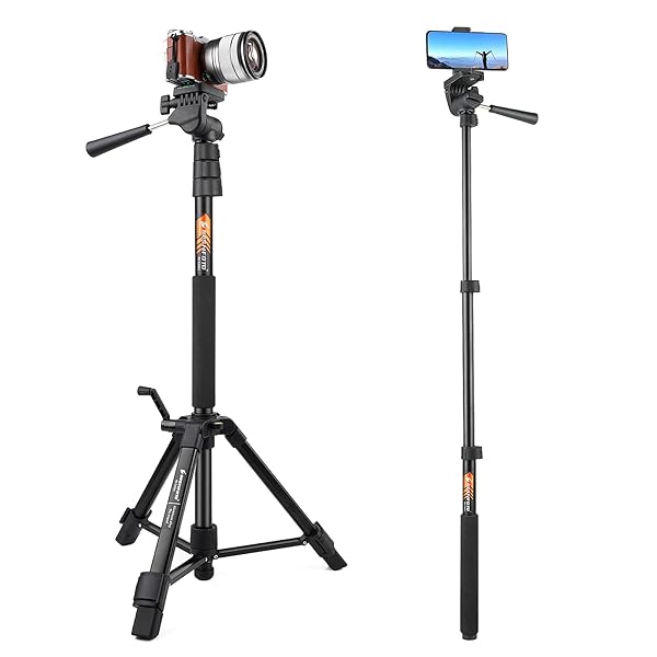 Besnfoto 70 Inch Lightweight Aluminum Tripod Monopod for DSLR Vlogging with Phone Mount and Carrying Bag by Besnfoto