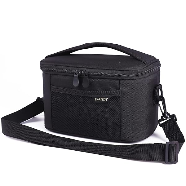 ONTESY ONTESY Small Lunch Bag Thermal Insulated Reusable Leakproof Cooler for Kids and Adults Adjustable Strap for Work School Picnic 7.2L Black