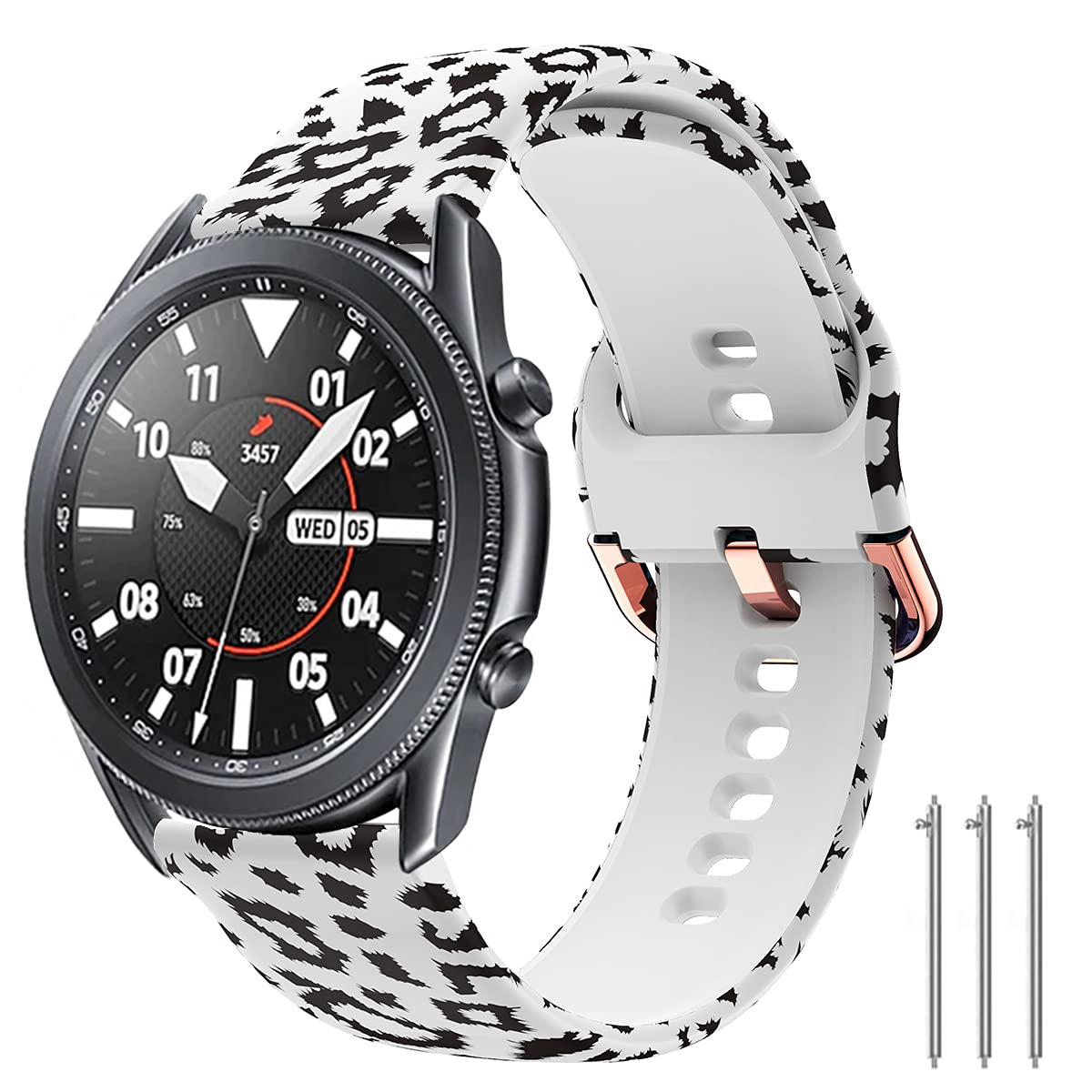 TOOLAIK TOOLAIK Florai 22mm Silicone Watch Band for Samsung Galaxy Watch 3 Gear S3 Frontier Classic Quick Release for Men and Women Color Skull