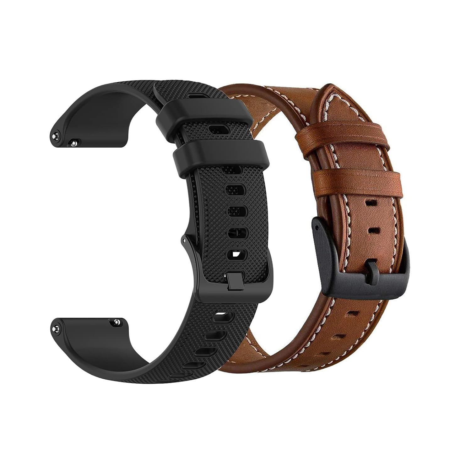 YEEJOK YEEJOK 22mm Watch Bands Compatible for Fossil Gen 6 5E 44mm Silicone+Leather, Replacement Sport Strap+Leather Strap for Fossil Gen5 Men's Carlyle