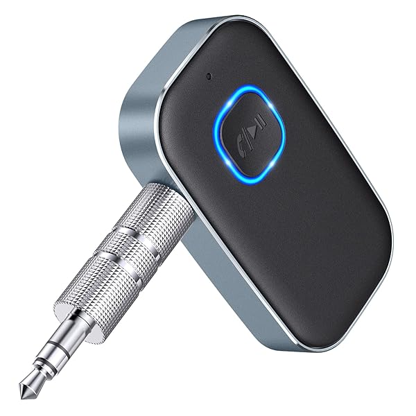 COMSOON Comsoon 2021 Upgraded Bluetooth AUX Adapter for Car Noise Cancelling Music Receiver 16H Battery Life Dual Connect Black Gray - View 2 of 8