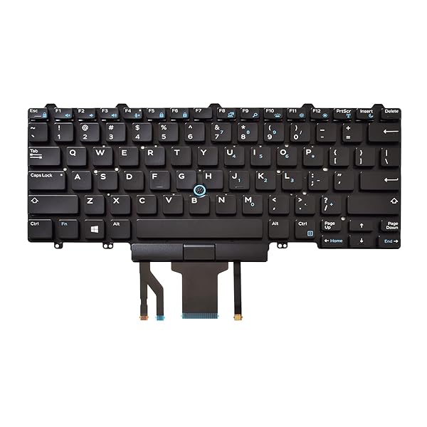 SUNMALL SUNMALL Backlit Keyboard Replacement for Dell Latitude E5450 E5470 E5480 E7450 E7470 E7480 14 5480 5488 5490 5491 7480 7490 US Layout USB - View 3 of 8