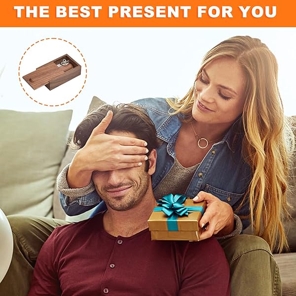 Fire Stone USB 2.0 Flash Drive 64GB Two-Color Wood Memory Stick with Wooden Box Tan - View 9 of 9