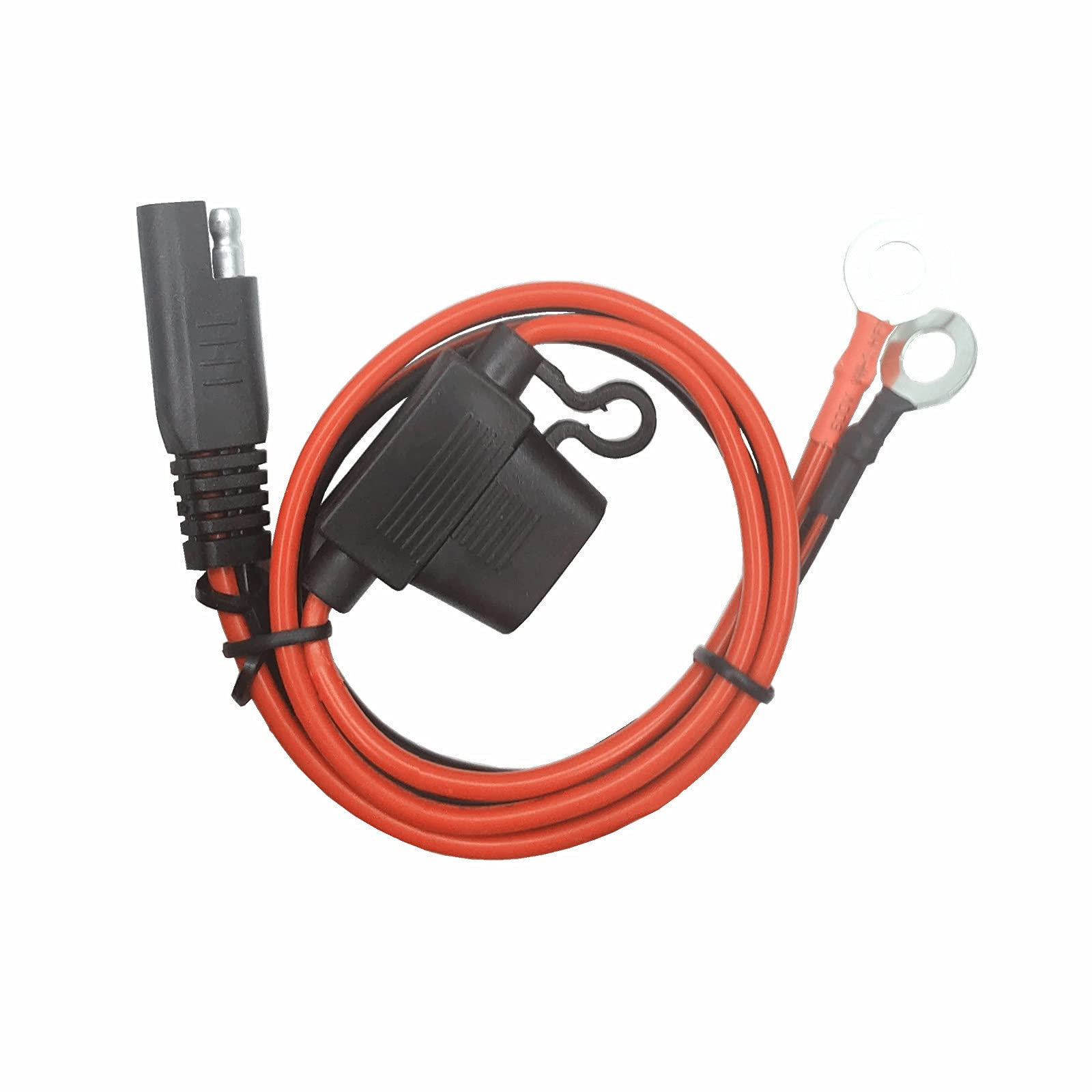 AEISVIK AEISVIK O Ring Terminal Cable - 2FT SAE Connector, SAE Plug to Battery Charger Cord, Solar Panel Cord Ring Terminal Harness Extension Adapter 2 Pin - View 9 of 9