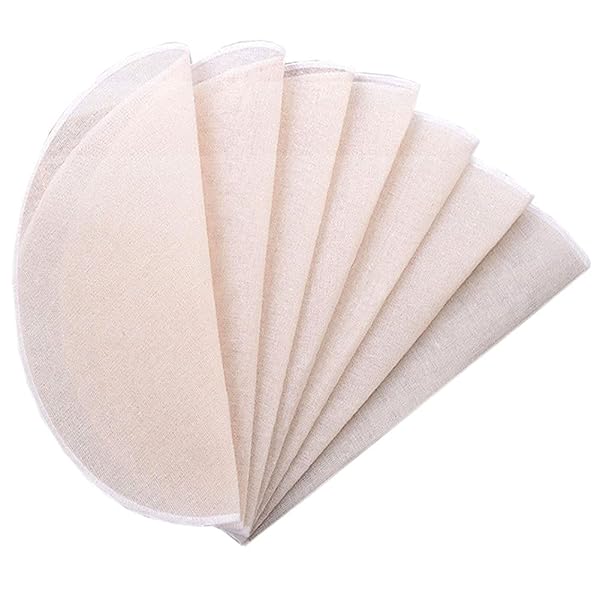 luzen 12Pcs Round Cotton Yarn Steamer Cloth Non Stick Reusable Household Liners for Steamed Buns Dumplings Baking Cooking Tool 20CM 8Inch