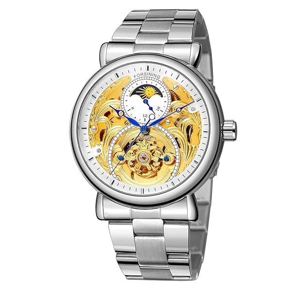 FORSINING Buy FORSINING Men's Automatic Waterproof Moon Phase Watch - Stylish Stainless Steel Wristwatch
