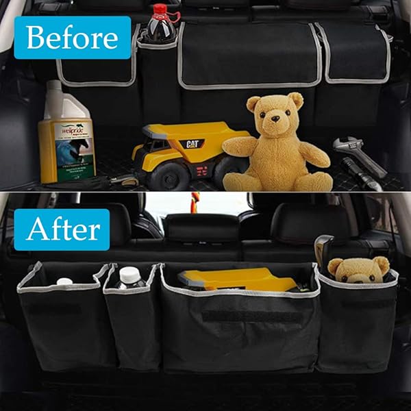 Tianle Maximize Car Space with Tianle Backseat Trunk Organizer - Durable, 4 Pockets & 3 Adjustable Buckles for Efficient Storage - View 6 of 10