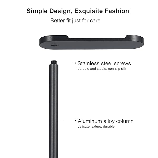 SHUOSUO Aluminum Headphone Stand with Solid Metal Base for Desk Compatible with Most Headphones Black - View 4 of 8