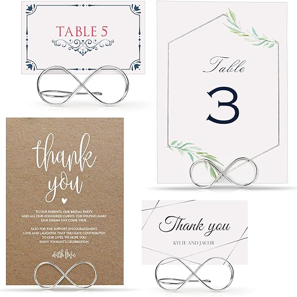 Pullan Products LLC Pullan Table Number Holder Stands 12 Pack for Weddings Placecard Clips Photo Display Stands Reserved Sign Numbers Silver - View 3 of 8