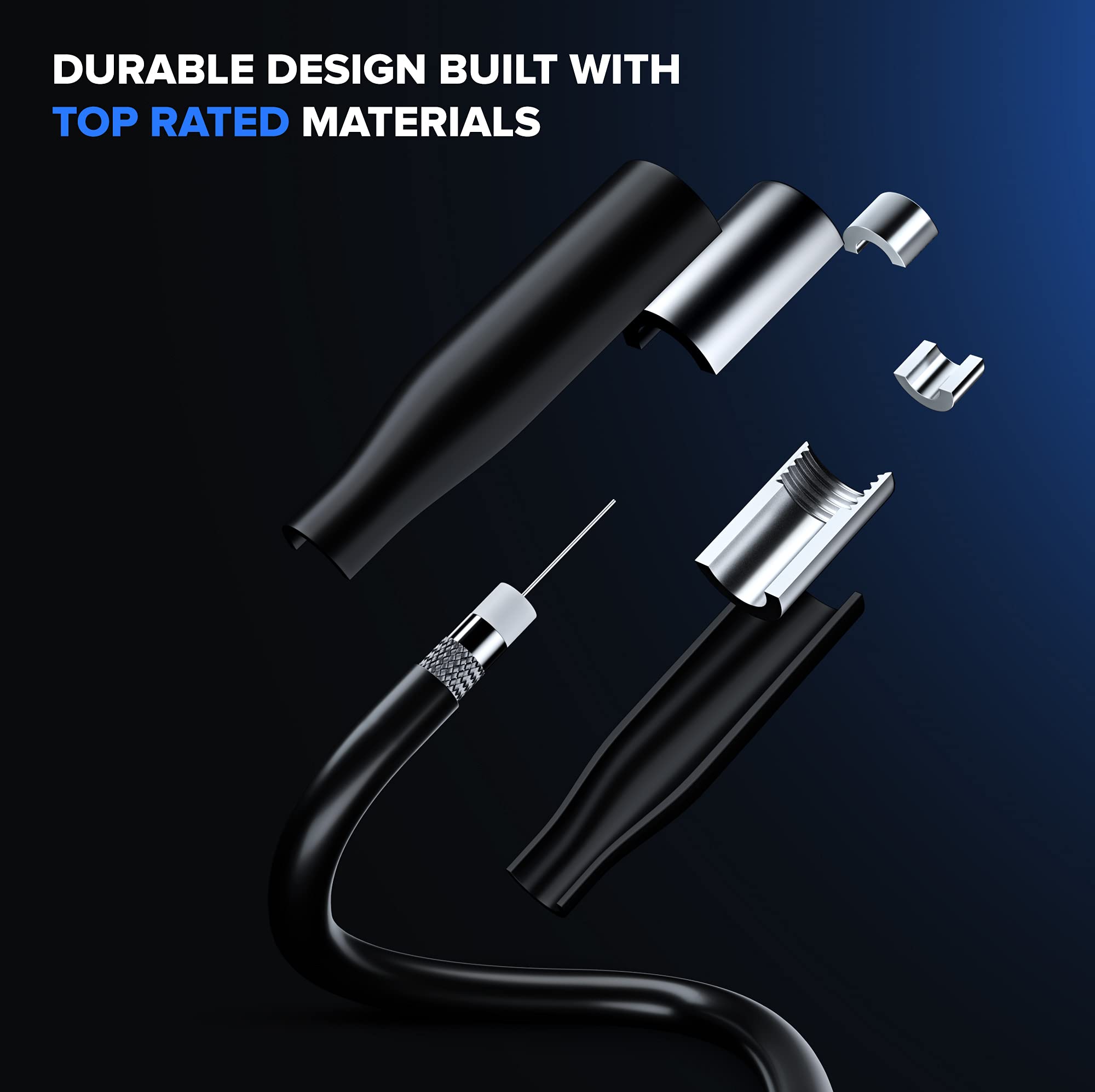 Maximm 75ft Triple Shield RG6 Coaxial Cable for Outdoor Use - Gold Plated F Connectors for TV & Satellite - Durable Black Cable - View 4 of 6