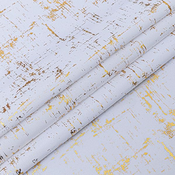 Taisier Home Taisier Home White and Gold Shimmering Geometric Dots Curtains 95 Inch Light Filtering Decorative Drapes Set of 2 for Living Room Bedroom - View 7 of 8