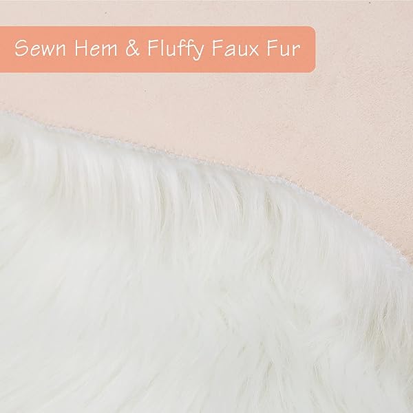duduta Duduta White Faux Sheepskin Rugs 2 x 6 ft Fluffy Shag for Bedside Living Room Couch Sofa Covers - View 4 of 7