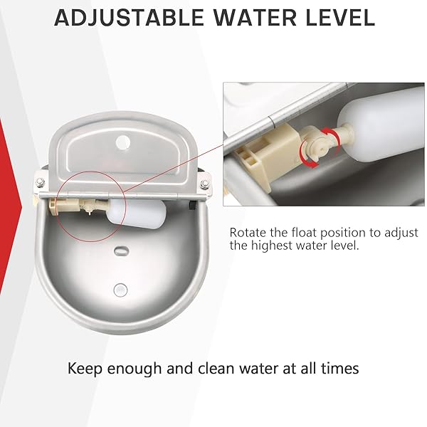 MAOPINER MAOPINER Automatic Water Dispenser for Dogs and Livestock Stainless Steel Waterer with Drainage Hole for Horses Cattle Goats and Sheep - View 5 of 7