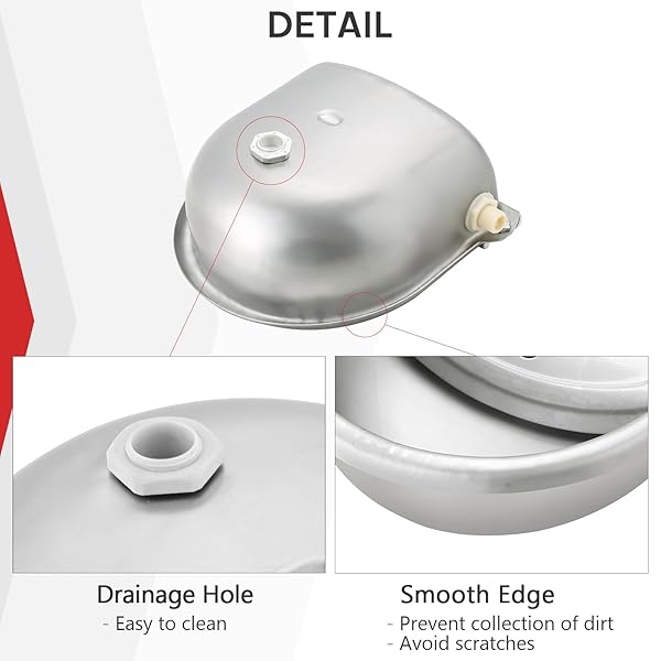 MAOPINER MAOPINER Automatic Water Dispenser for Dogs and Livestock Stainless Steel Waterer with Drainage Hole for Horses Cattle Goats and Sheep - View 6 of 7