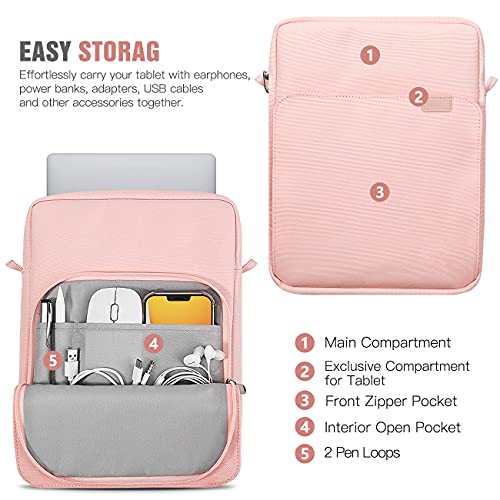 TiMOVO TiMOVO Pink Tablet Sleeve Case 9-11 Inch for Women Multiple Compartments Water Resistant Utility Style Unisex Adults - View 4 of 9