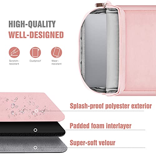 TiMOVO TiMOVO Pink Tablet Sleeve Case 9-11 Inch for Women Multiple Compartments Water Resistant Utility Style Unisex Adults - View 6 of 9