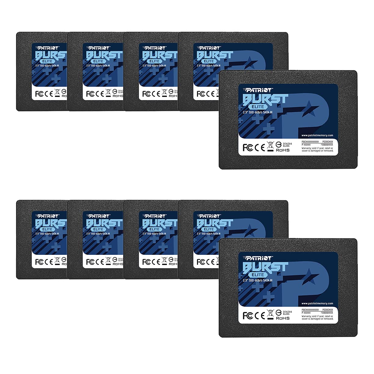 Patriot Memory Patriot Memory Burst Elite 480GB SATA 3 SSD 2.5 Inch 10 Pack High Performance Storage Solution