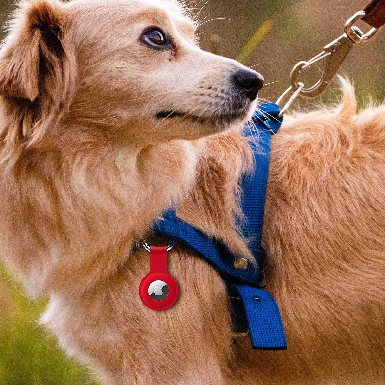 ColorCoral Ultra Light Silicone Sleeve Holder Case for AirTags Durable Anti-Scratch Protective Cover with Keychain Ring Accessory Compatible with Apple AirTags Red - View 8 of 9