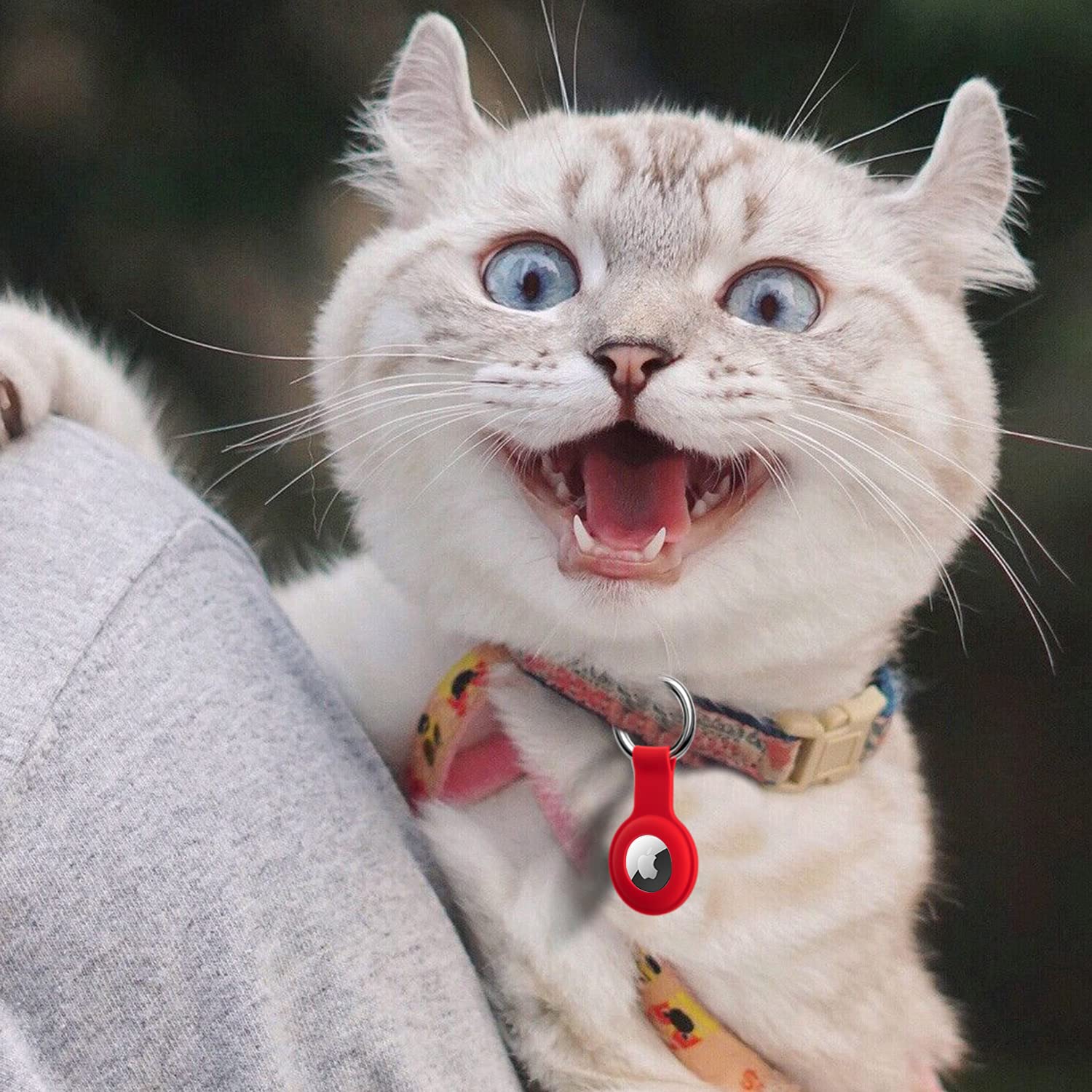 ColorCoral Ultra Light Silicone Sleeve Holder Case for AirTags Durable Anti-Scratch Protective Cover with Keychain Ring Accessory Compatible with Apple AirTags Red - View 9 of 9