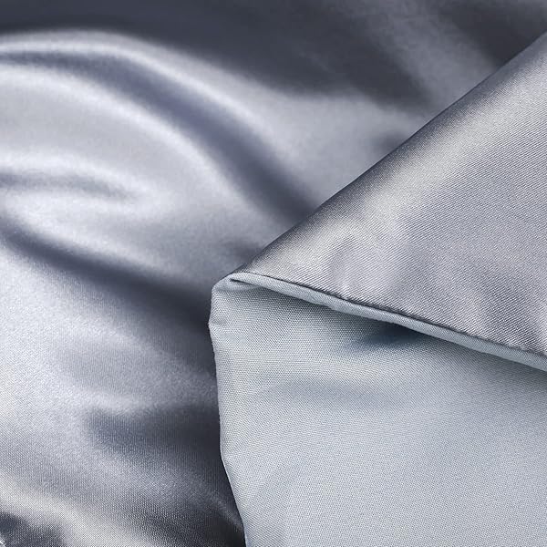 Whale Flotilla Whale Flotilla 3 Piece Reversible King Size Comforter Set Luxurious Satin Bedding with 2 Pillowcases Lightweight All Seasons Grey - View 8 of 8