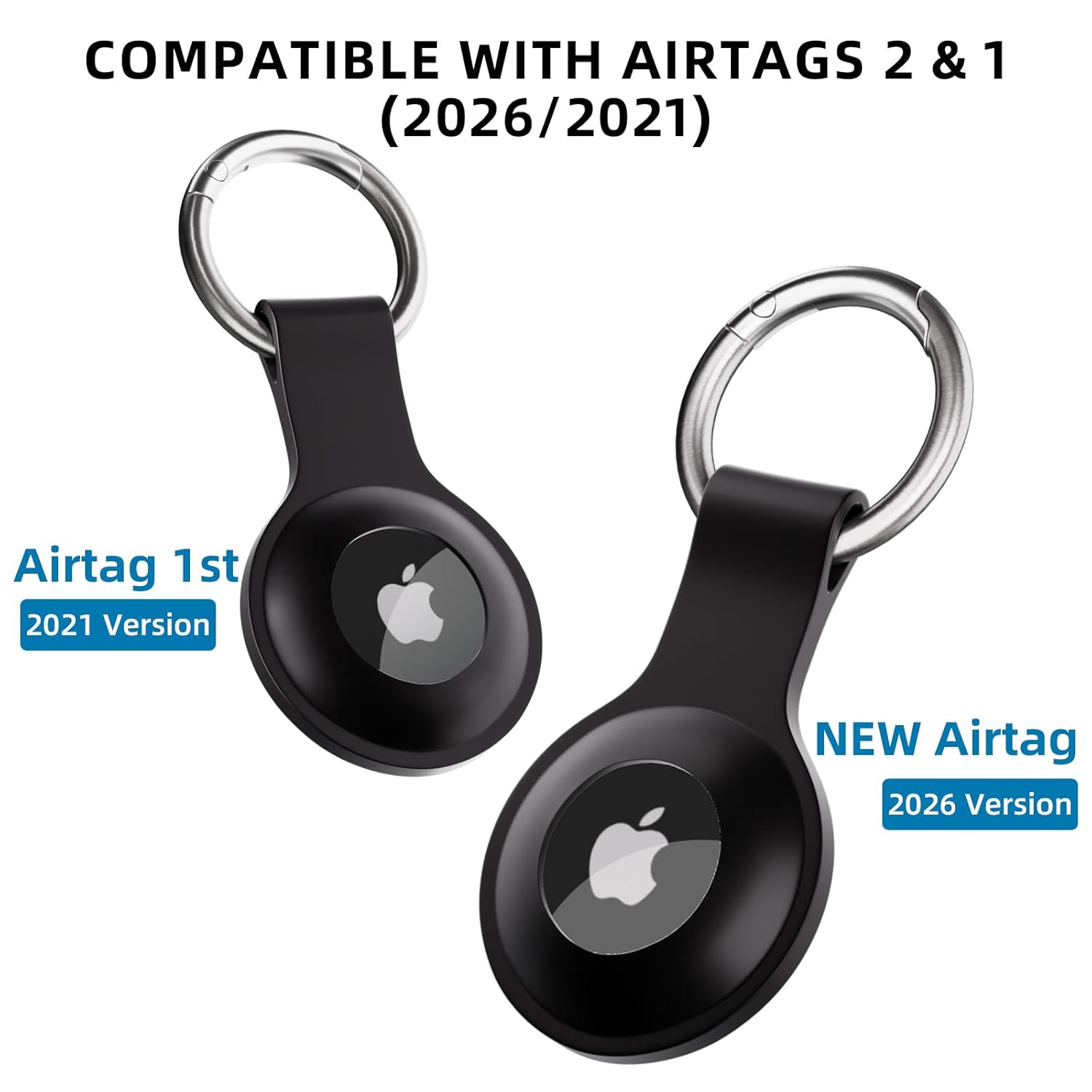 ColorCoral Ultra Light Silicone Holder Case for AirTags Durable Anti-Scratch Protective Skin Cover with Keychain Ring Compatible with Apple AirTags Green - View 2 of 9