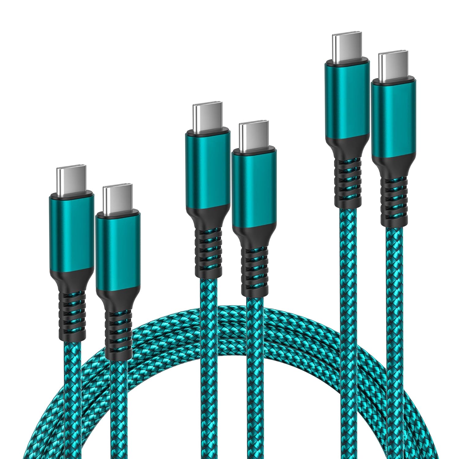 Elebase Elebase USB C to USBC 100W Charger Cable 3Pack Fast Charging Cord for iPhone 16 Pro Max MacBook iPad Pro Samsung Galaxy S24 A23 Z Flip Fold 6