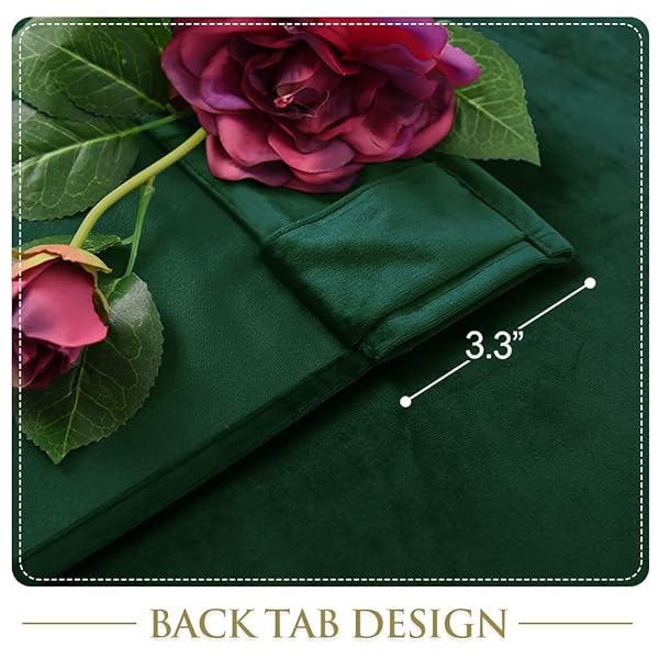 StangH StangH Dark Green Velvet Curtains 108 Inches Long Thermal Insulated Blackout Panels for Living Room and Bedroom Decor W52 x L108 2 Panels - View 5 of 9
