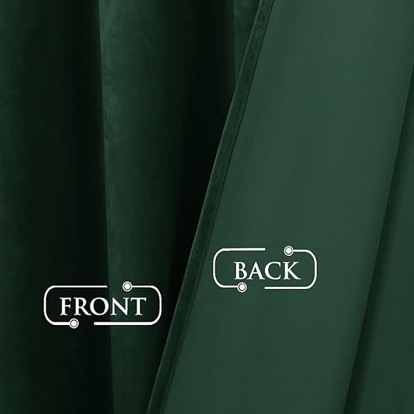 StangH StangH Dark Green Velvet Curtains 108 Inches Long Thermal Insulated Blackout Panels for Living Room and Bedroom Decor W52 x L108 2 Panels - View 6 of 9