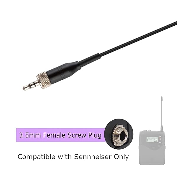 XGWTH XGWTH Lavalier Microphone: Omnidirectional Condenser Mic for Sennheiser Wireless Systems - 3.5mm Clip-On with Cap - View 7 of 9