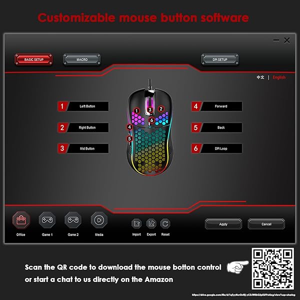 Techsea Lightweight Honeycomb Wired Gaming Mouse with RGB, 7200 DPI & Ergonomic Design for PC & Laptop Gamers - Ceramic White - View 7 of 7