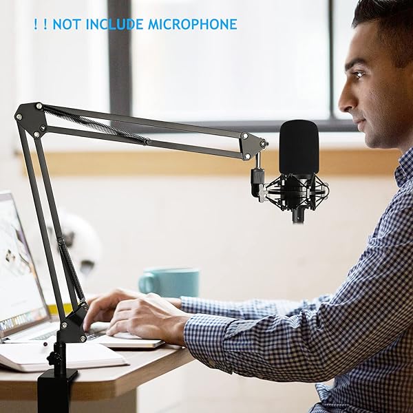 Frgyee AT2020 Mic Stand with Shock Mount & Pop Filter - Heavy Duty Boom Arm for Audio Technica AT2020/AT2035 - View 4 of 8