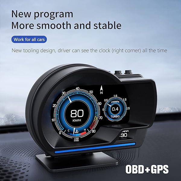 wiiyii KGDHjuei Car HUD Head-Up Display P6: OBD+GPS Smart Gauge for Most Cars - Enhance Your Driving Experience! - View 7 of 11