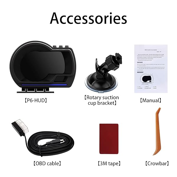 wiiyii KGDHjuei Car HUD Head-Up Display P6: OBD+GPS Smart Gauge for Most Cars - Enhance Your Driving Experience! - View 11 of 11