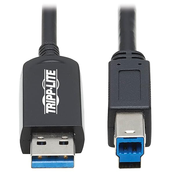 Tripp Lite USB-A to USB-B Fiber Active Optical Cable 20M - USB 3.2 Gen 1 AOC for Fast Data Transfer