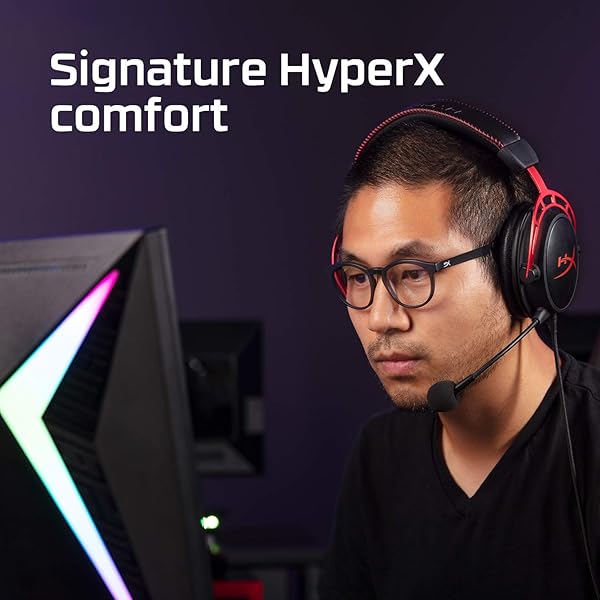HyperX HyperX Spectre Mission Gaming Eyewear Blue Light Blocking UV Protection Crystal Clear Lenses TR-90 Frame Microfiber Pouch Square Frame Blue - View 6 of 9