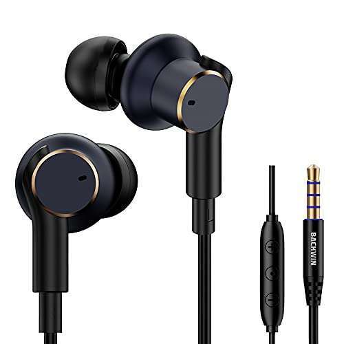 BACKWIN High-Fidelity Wired Headphones: 4-Speaker Noise-Cancelling Earbuds with Mic & Volume Control - View 8 of 9