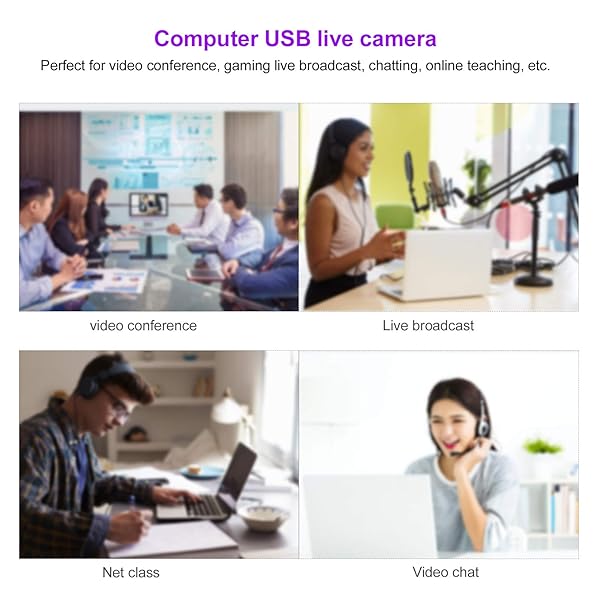 Yunir Yunir 1080P Webcam with Built-In Microphone for Live Streaming & Video Recording - USB Computer Camera (White) - View 7 of 11