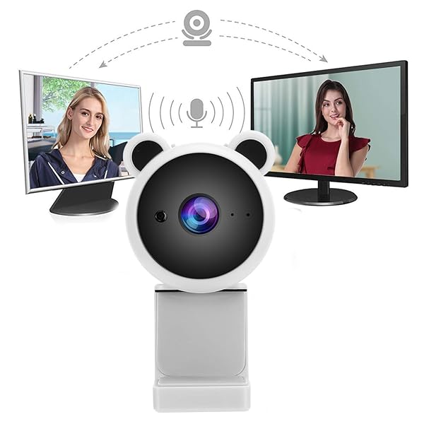 Yunir Yunir 1080P Webcam with Built-In Microphone for Live Streaming & Video Recording - USB Computer Camera (White) - View 10 of 11