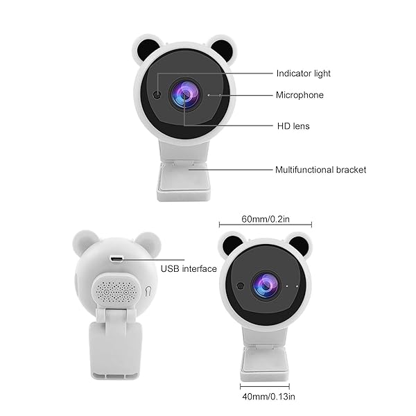 Yunir Yunir 1080P Webcam with Built-In Microphone for Live Streaming & Video Recording - USB Computer Camera (White) - View 11 of 11