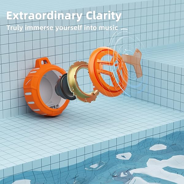 EBODA EBODA IPX7 Waterproof Bluetooth Shower Speaker - Portable Mini Speaker with RGB Light for Pool, Beach & Kayak - Perfect Gift for All! - View 8 of 10