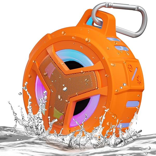EBODA EBODA IPX7 Waterproof Bluetooth Shower Speaker - Portable Mini Speaker with RGB Light for Pool, Beach & Kayak - Perfect Gift for All!