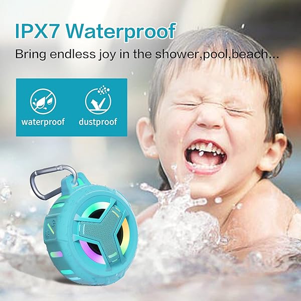EBODA EBODA Waterproof Bluetooth Shower Speaker - IPX7 Portable, 24H Playtime, RGB Light for Kayak, Beach & Pool - Perfect Unisex Gift - View 7 of 8