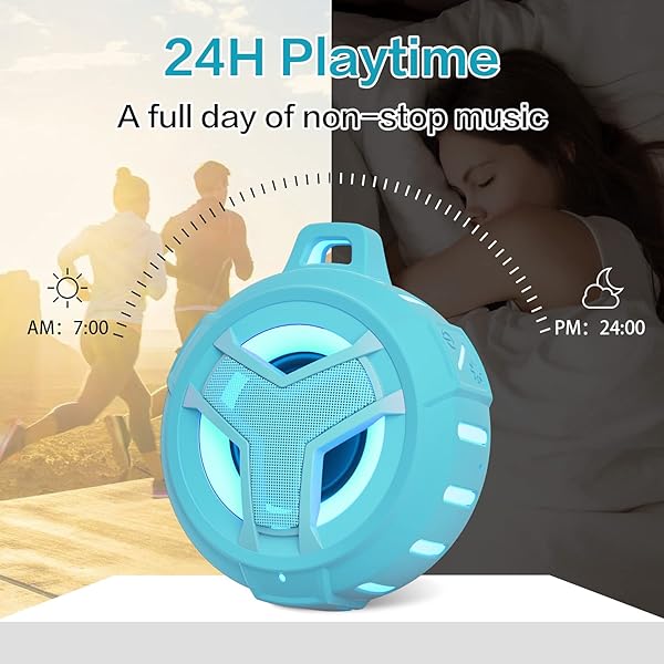 EBODA EBODA Waterproof Bluetooth Shower Speaker - IPX7 Portable, 24H Playtime, RGB Light for Kayak, Beach & Pool - Perfect Unisex Gift - View 8 of 8