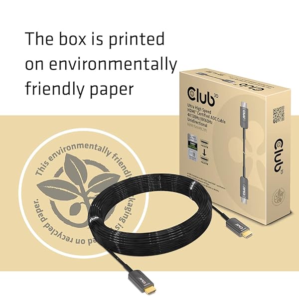 Club 3D Club 3D CAC-1377 Ultra High Speed HDMI 2.1 Certified 4K 120Hz 8K 60Hz Active Fiber Optical Cable 15m 49.2ft - View 8 of 9